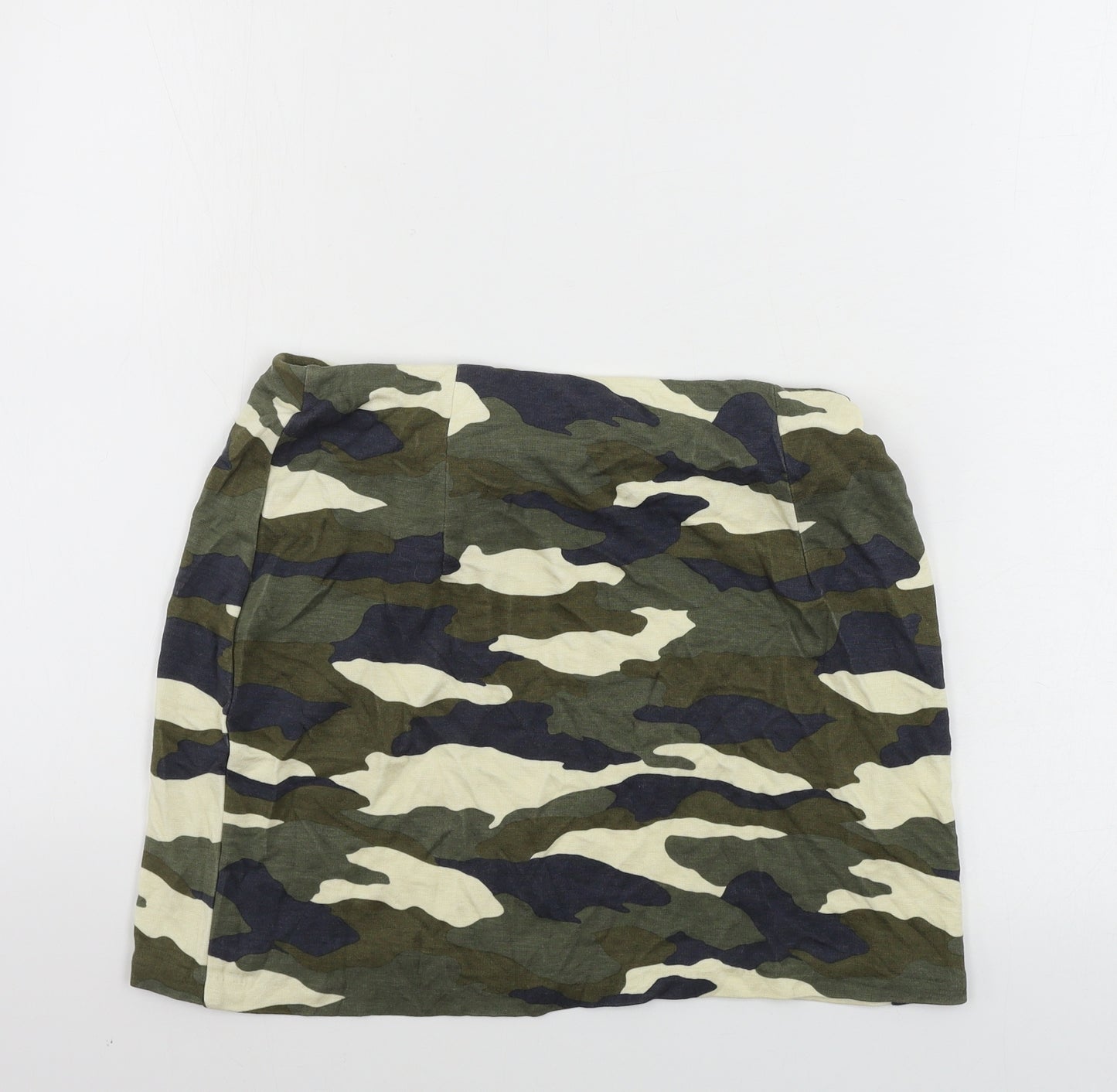 H&M  Womens Green Camouflage  A-Line Skirt Size S