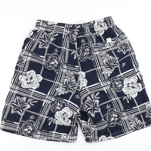 Ocean Pacific Mens Blue Floral  Athletic Shorts Size M