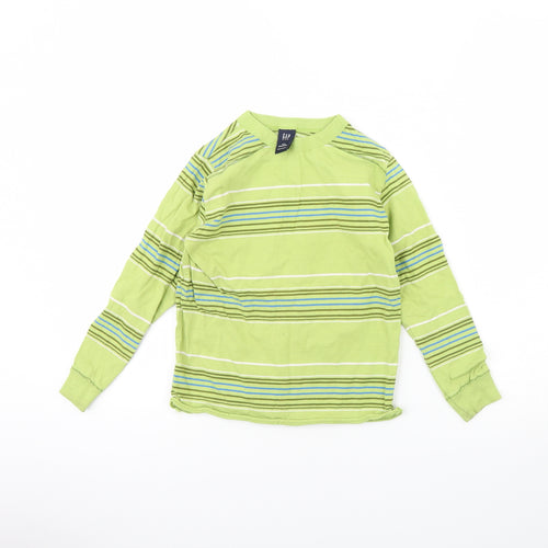 Gap Boys Green Striped  Pullover Jumper Size 4 Years