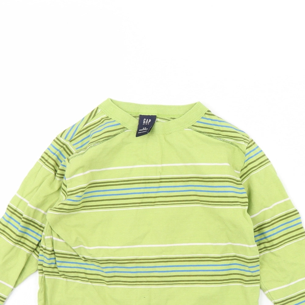 Gap Boys Green Striped  Pullover Jumper Size 4 Years