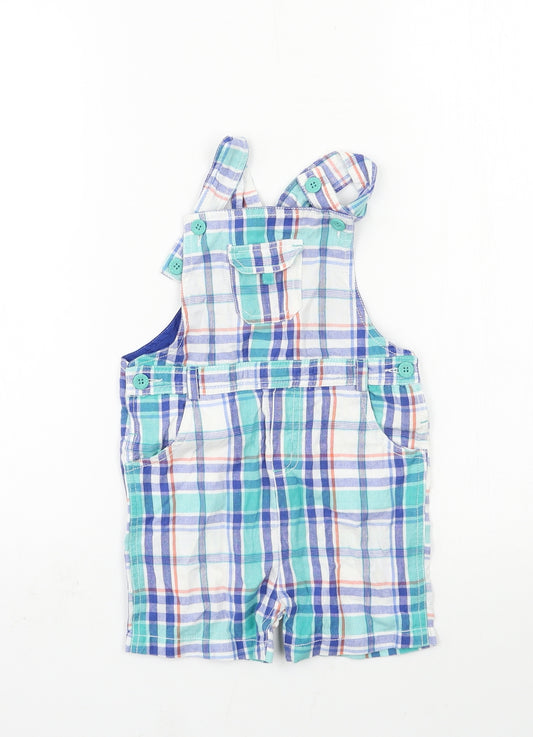 Beebay Girls Blue Plaid  Dungaree One-Piece Size 3 Years