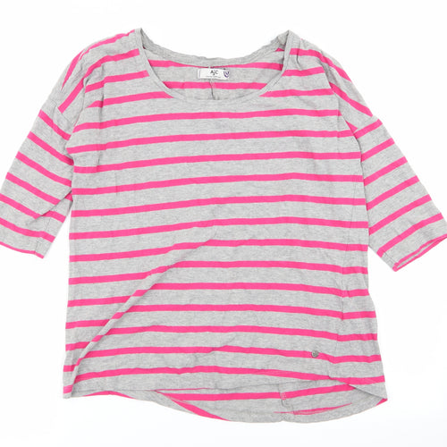 AJC Womens Multicoloured Striped  Basic T-Shirt Size 10
