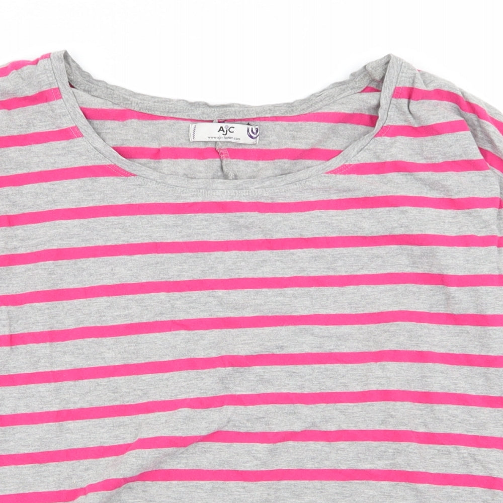 AJC Womens Multicoloured Striped  Basic T-Shirt Size 10