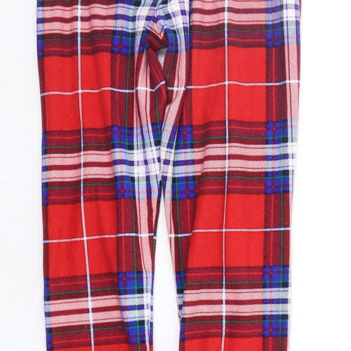 F&F Girls Red Check  Top Pyjama Pants Size 9-10 Years