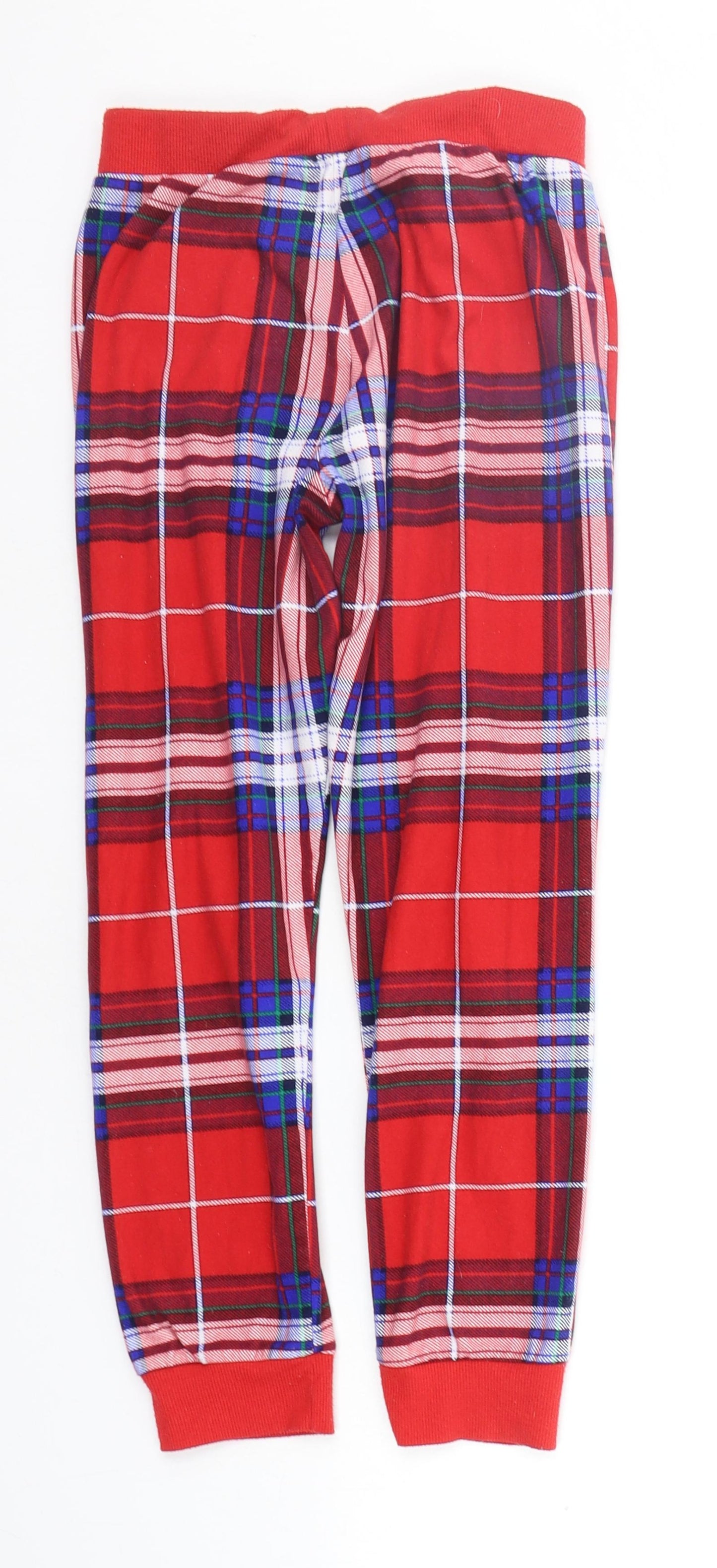 F&F Girls Red Check  Top Pyjama Pants Size 9-10 Years
