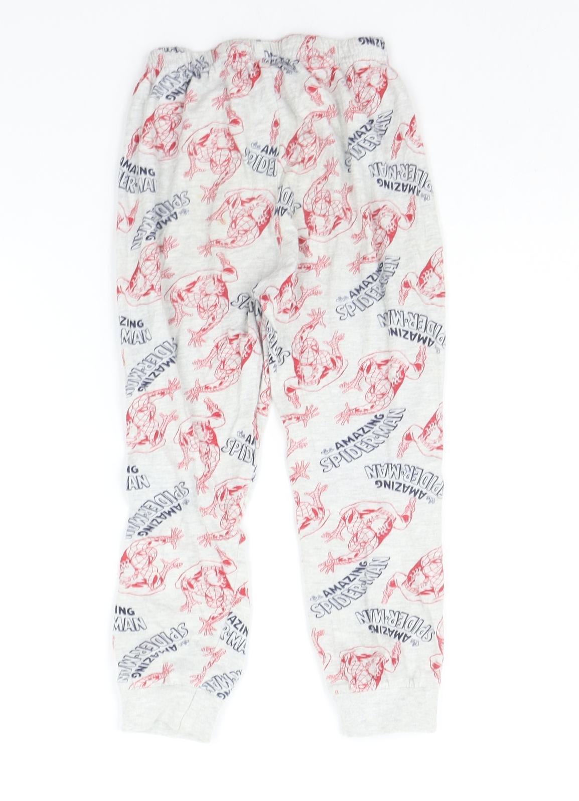 Primark Girls Grey Geometric  Top Pyjama Pants Size 4-5 Years  - MARVEL