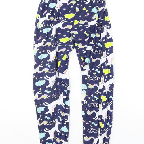 b&m Girls Blue Geometric  Top Pyjama Pants Size 8-9 Years