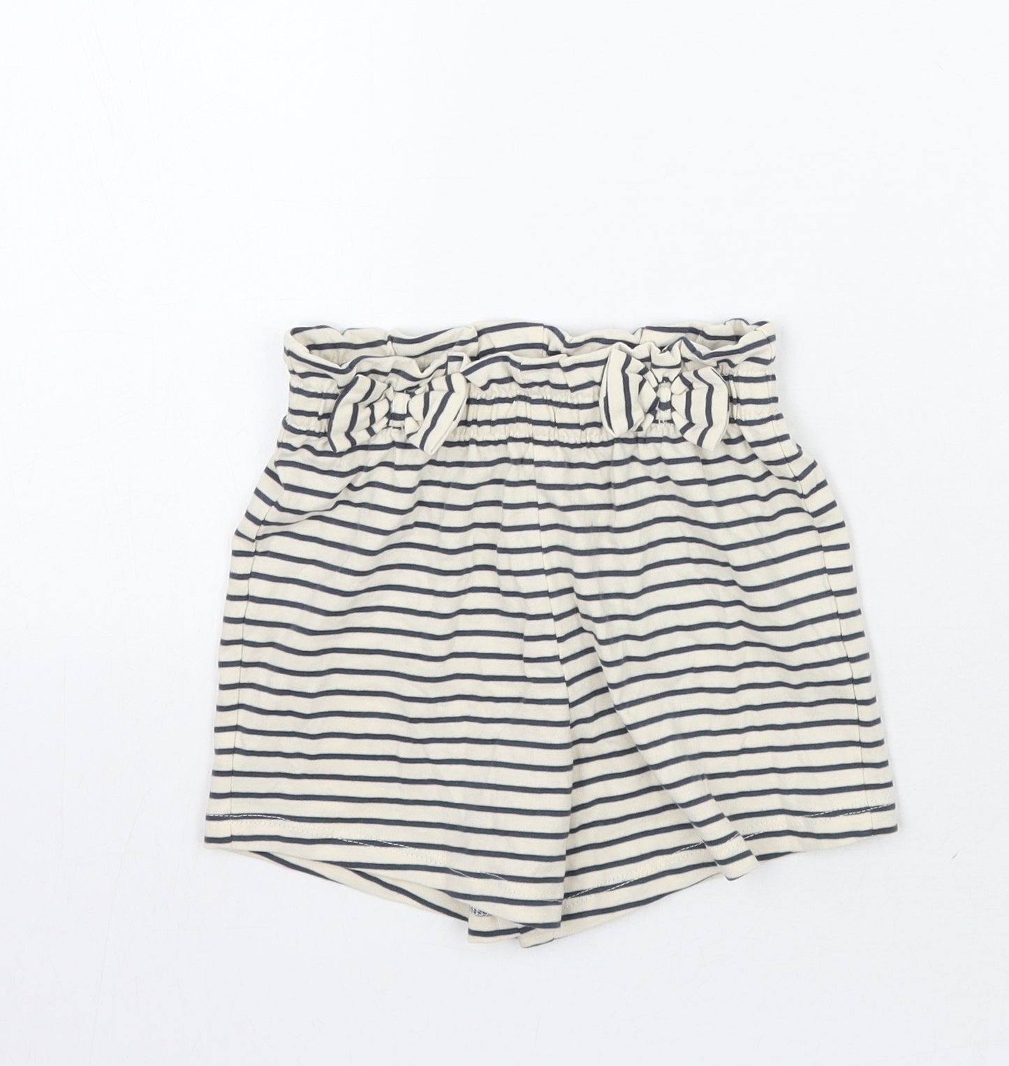 George Girls Ivory Striped  Sweat Shorts Size 4-5 Years