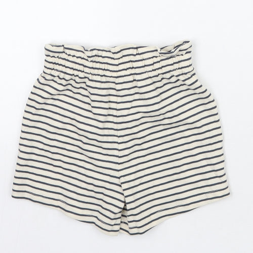 George Girls Ivory Striped  Sweat Shorts Size 4-5 Years