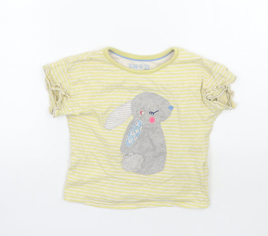 Marks and Spencer Girls Yellow Spotted Rayon Top Pyjama Top Size 5-6 Years