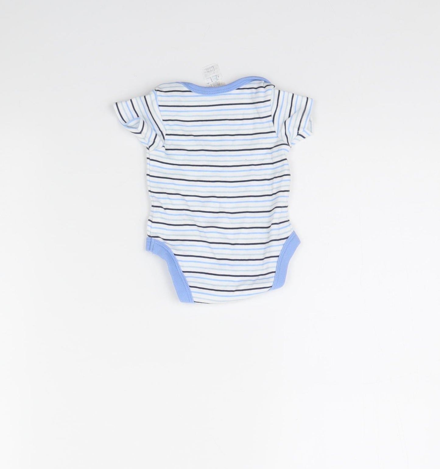 Preworn Baby White Striped  Babygrow One-Piece Size 0-3 Months  - Newborn