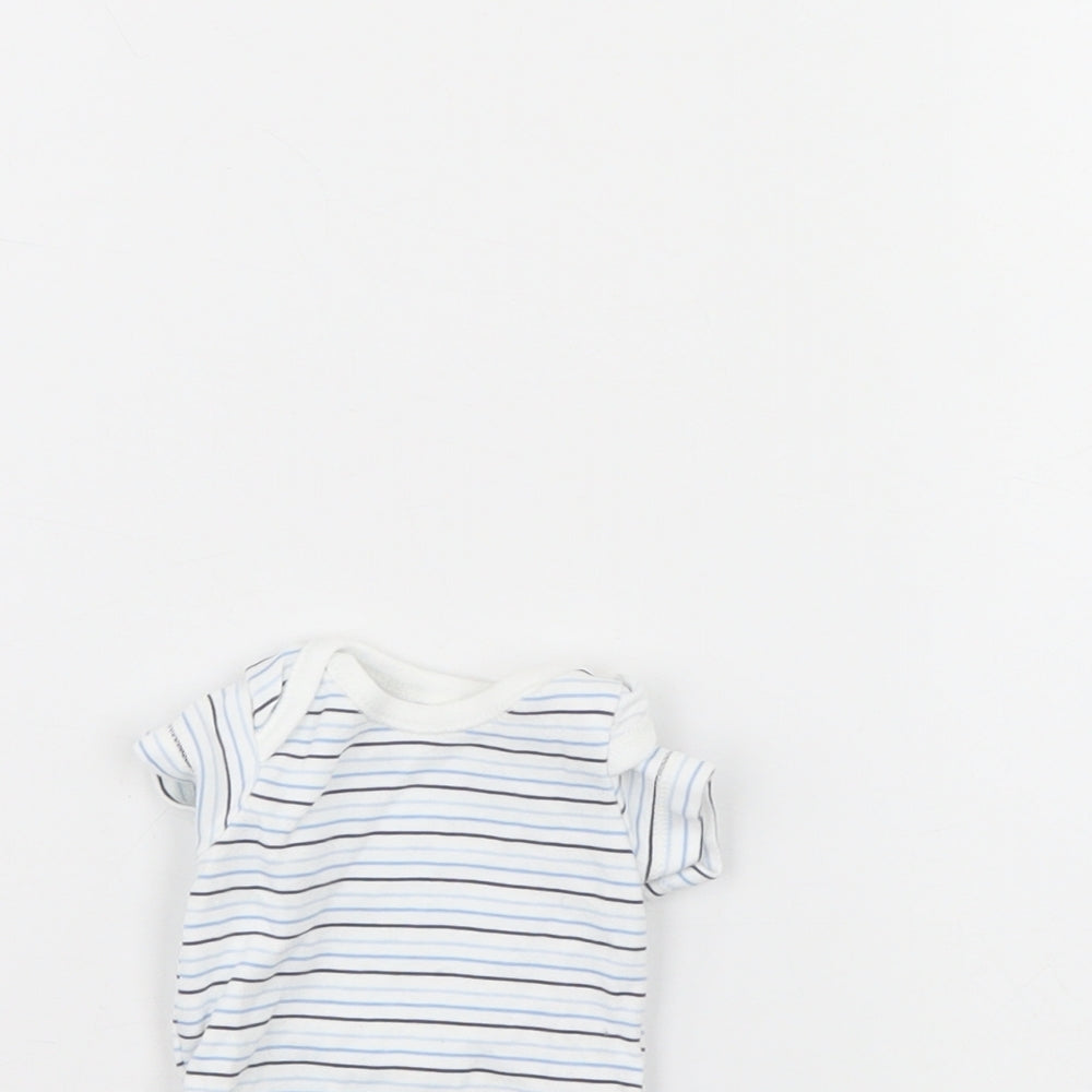 Nutmeg Baby White Striped  Babygrow One-Piece Size 0-3 Months  - Tiny baby