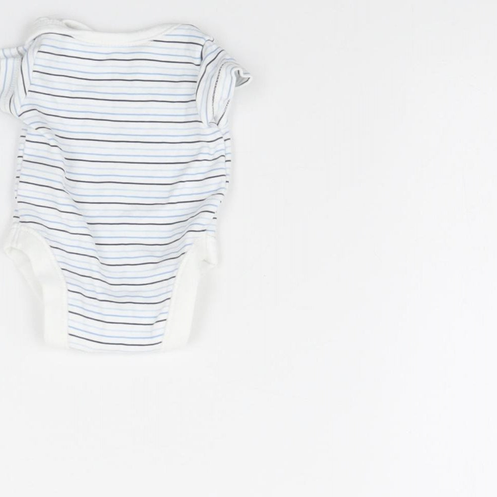 Nutmeg Baby White Striped  Babygrow One-Piece Size 0-3 Months  - Tiny baby