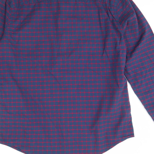 Hollister Mens Blue Plaid   Dress Shirt Size S