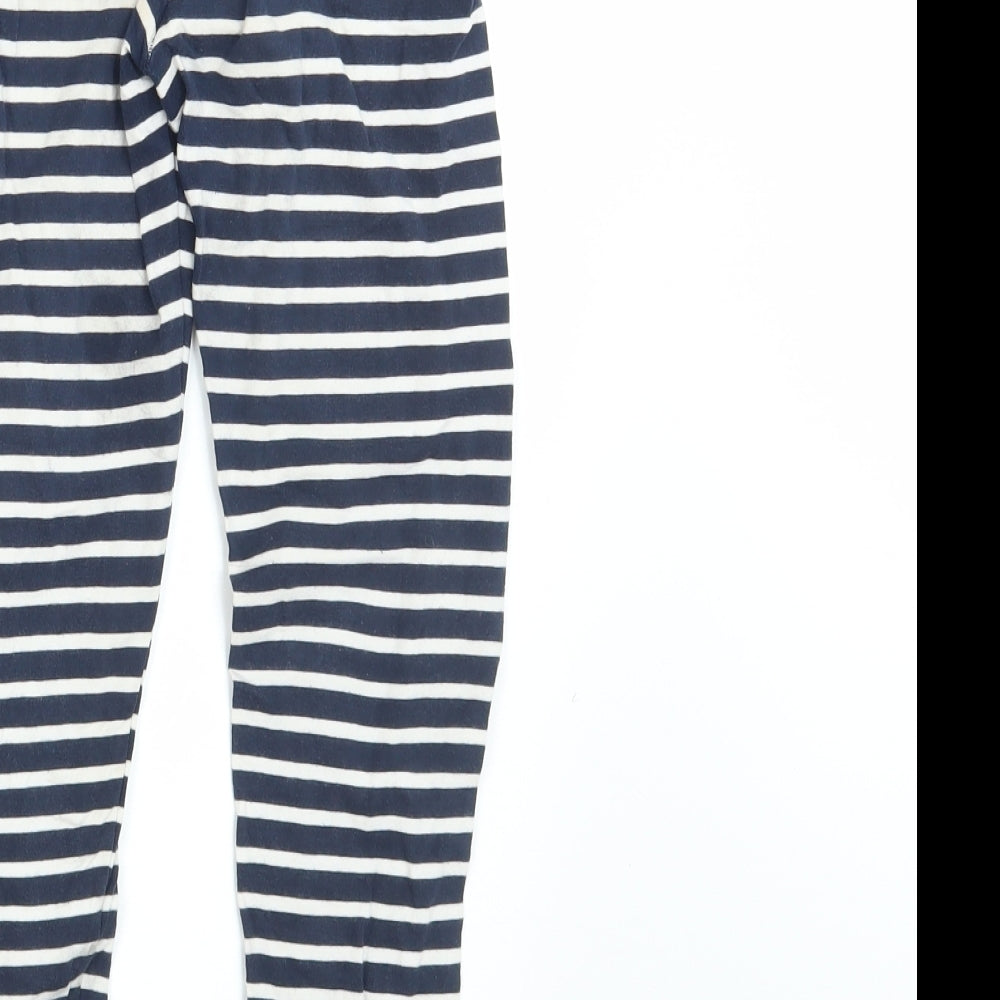 M&S Girls Blue Striped  Jegging Trousers Size 10-11 Years