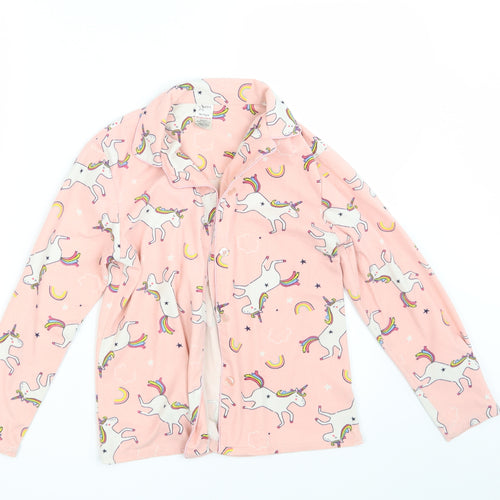 Peacocks Girls Pink Animal Print  Top Pyjama Top Size 10-11 Years  - Unicorn