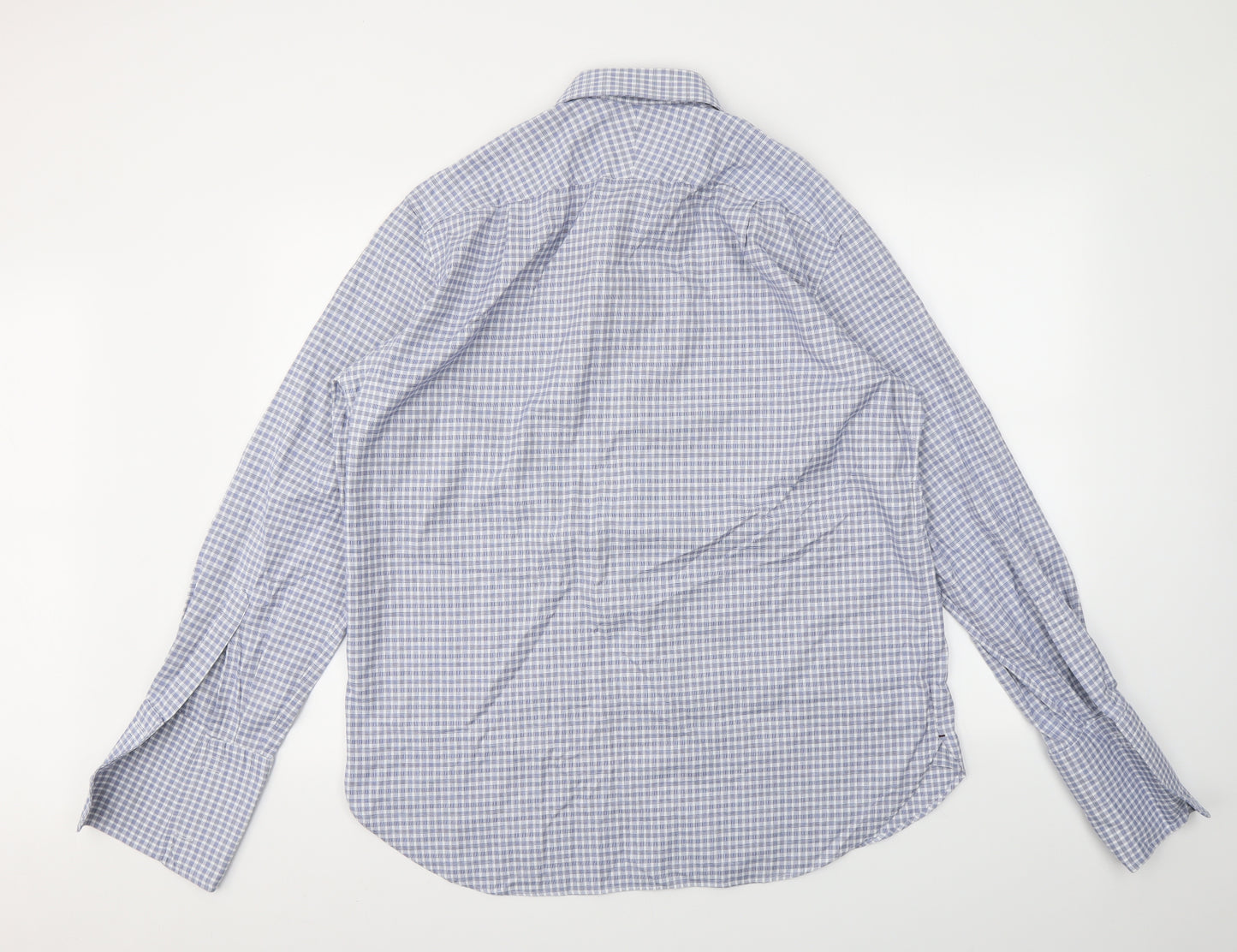 M&S Mens Blue Striped   Dress Shirt Size 16.5
