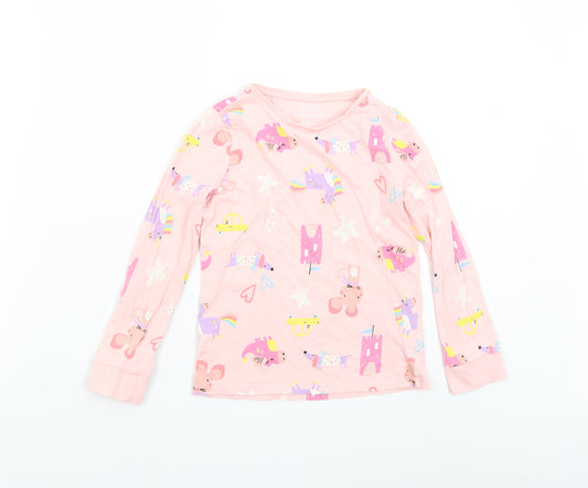F&F Girls Pink Solid  Top Pyjama Top Size 7-8 Years  - Unicorn