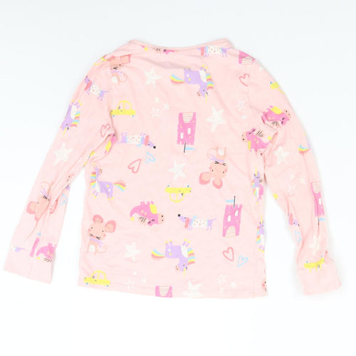 F&F Girls Pink Solid  Top Pyjama Top Size 7-8 Years  - Unicorn