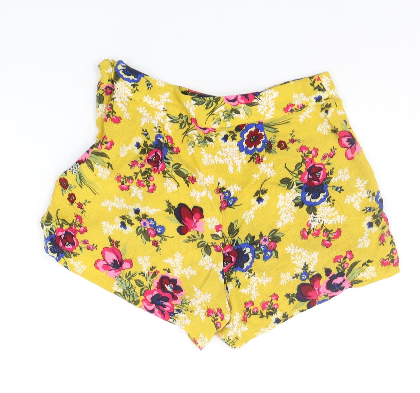 New Look Girls Yellow Floral  Sweat Shorts Size 10 Years