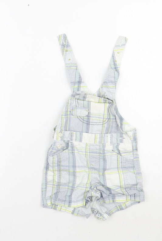 NEXT Boys White Check  Dungaree One-Piece Size 3-6 Months