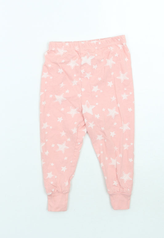 George Girls Pink Geometric   Pyjama Pants Size 2 Years
