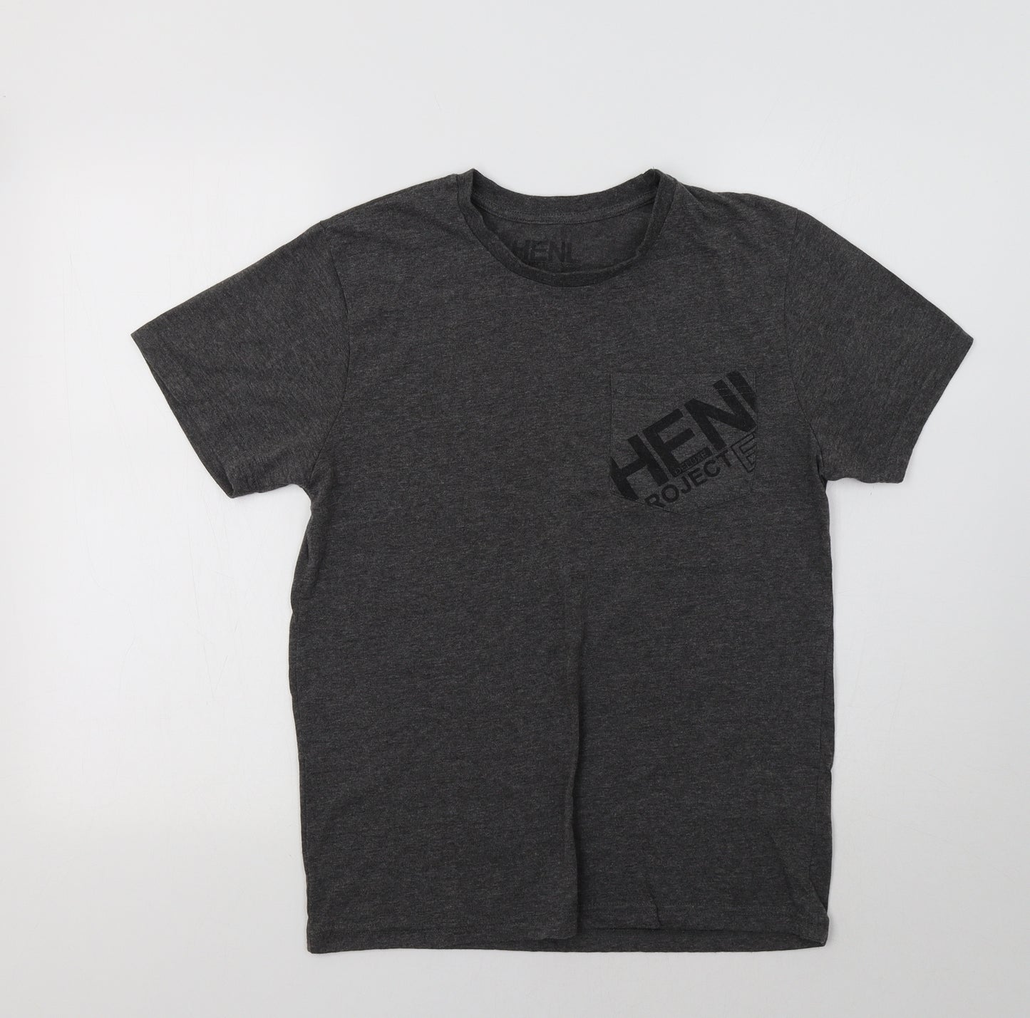 Henley Mens Grey    T-Shirt Size M