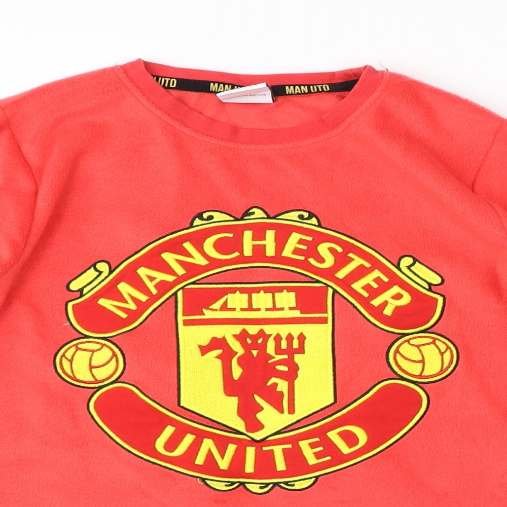 Preworn Boys Red   Pullover Jumper Size 10-11 Years  - MANCHESTER UNITED FC