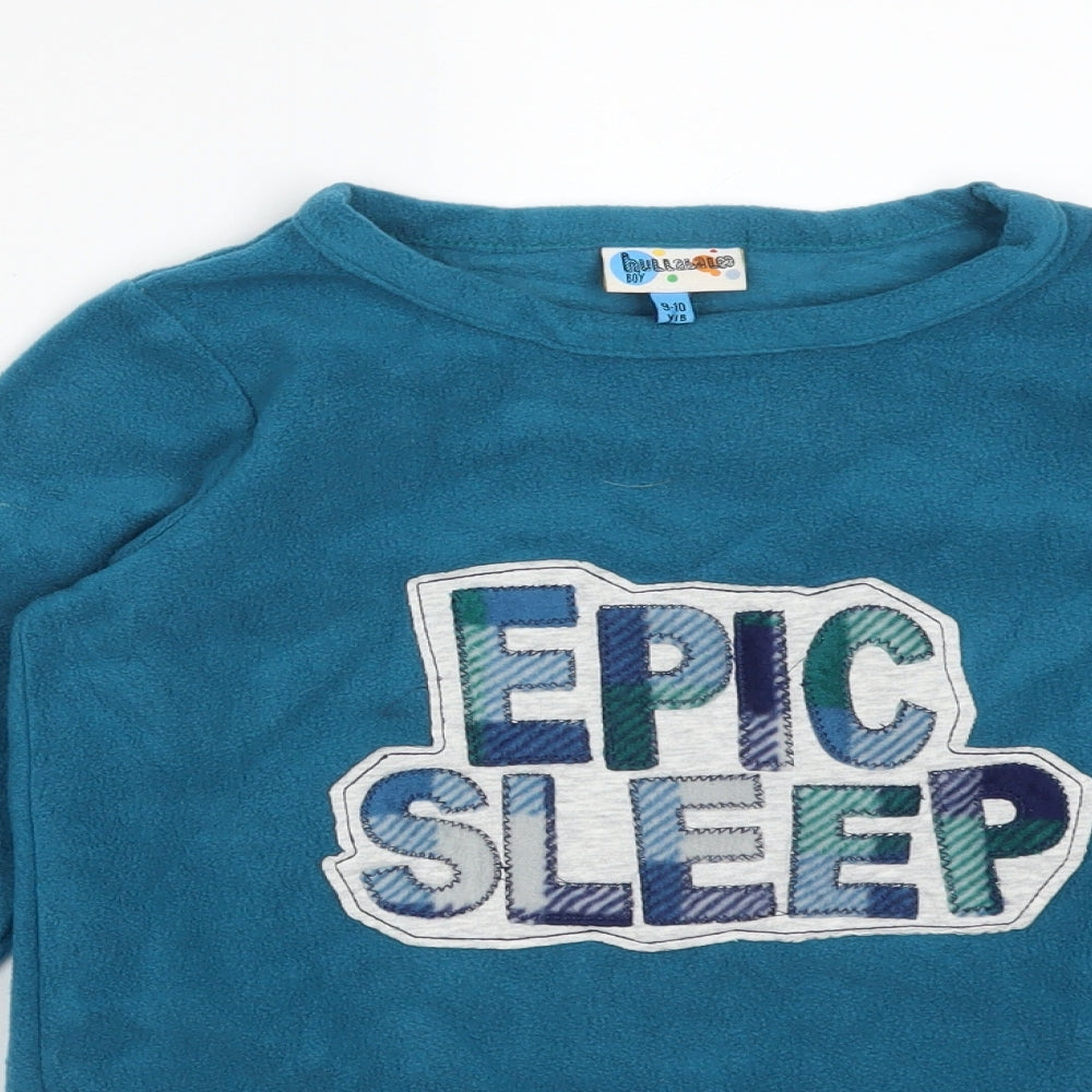 HULLABALOO Boys Blue Solid   Pyjama Top Size 9-10 Years  - EPIC SLEEP