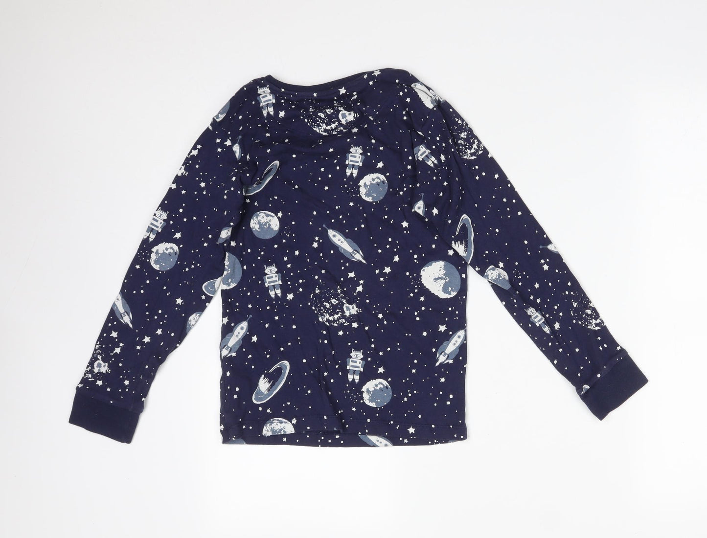 Blue Zoo Boys Blue Solid   Pyjama Top Size 11-12 Years  - SPACE ROCKETS