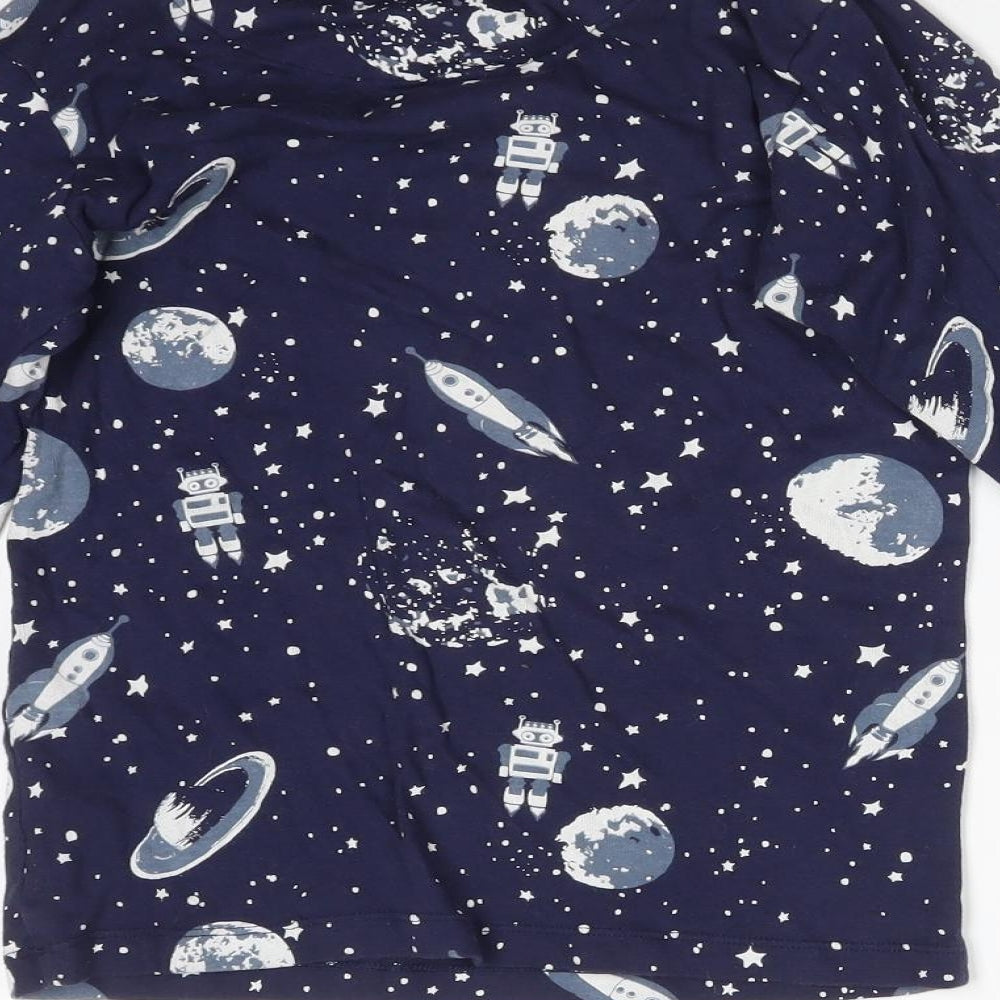 Blue Zoo Boys Blue Solid   Pyjama Top Size 11-12 Years  - SPACE ROCKETS