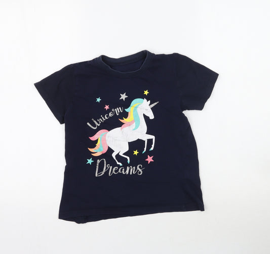 Kids Girls Blue   Top Pyjama Top Size 11-12 Years  - Unicorn Dreams