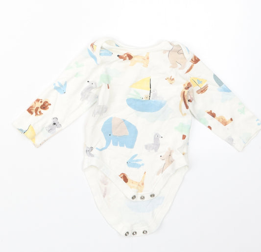 Marks and Spencer Baby White Geometric  Babygrow One-Piece Size 9-12 Months