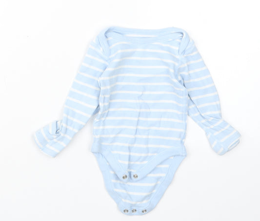 Marks and Spencer Boys Blue Striped  Babygrow One-Piece Size 3-6 Months