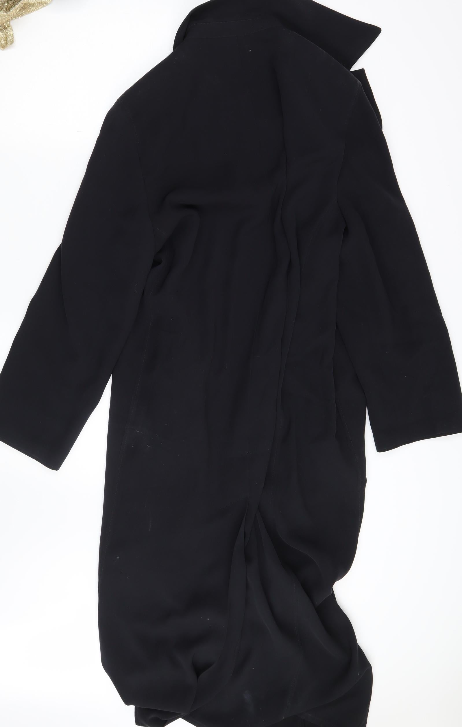 Cerruti 1881 Womens Black Overcoat Coat Size 14