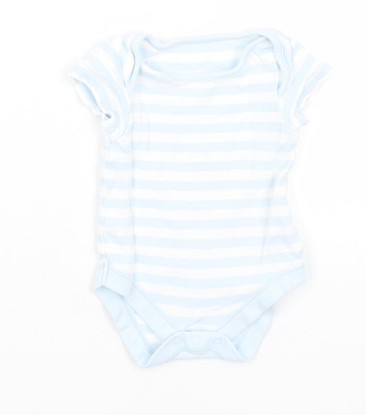 M&S Baby Blue Striped  Romper One-Piece Size 0-3 Months