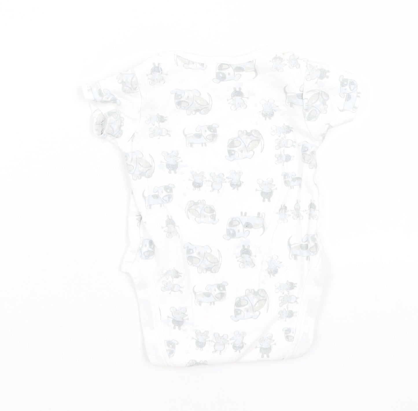 NEXT Baby White   Romper One-Piece Size 0-3 Months  - Dogs & Mice