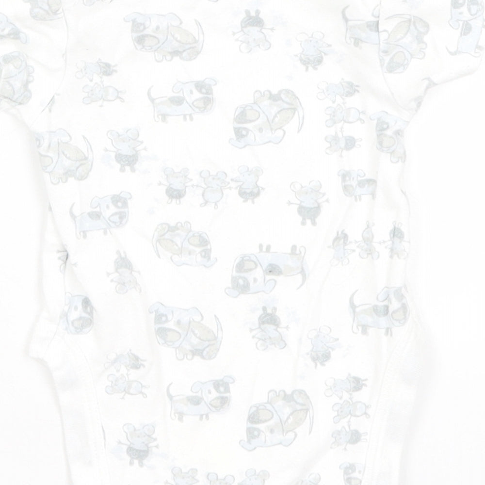 NEXT Baby White   Romper One-Piece Size 0-3 Months  - Dogs & Mice