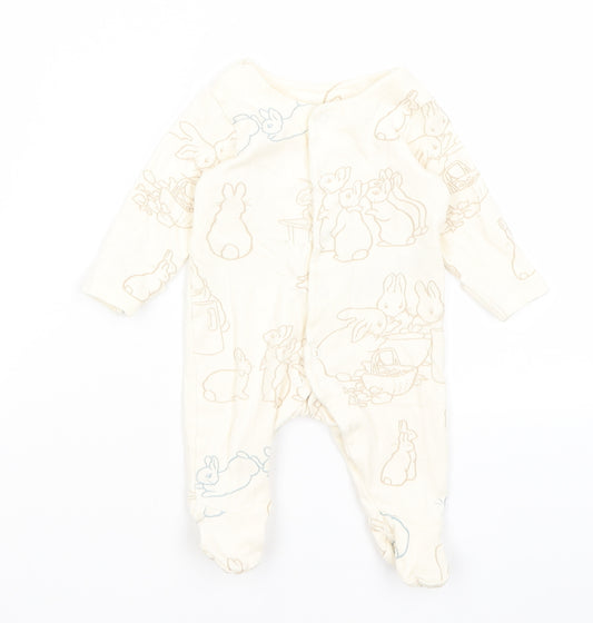 M&S Baby Ivory   Babygrow One-Piece Size 0-3 Months  - Rabbits