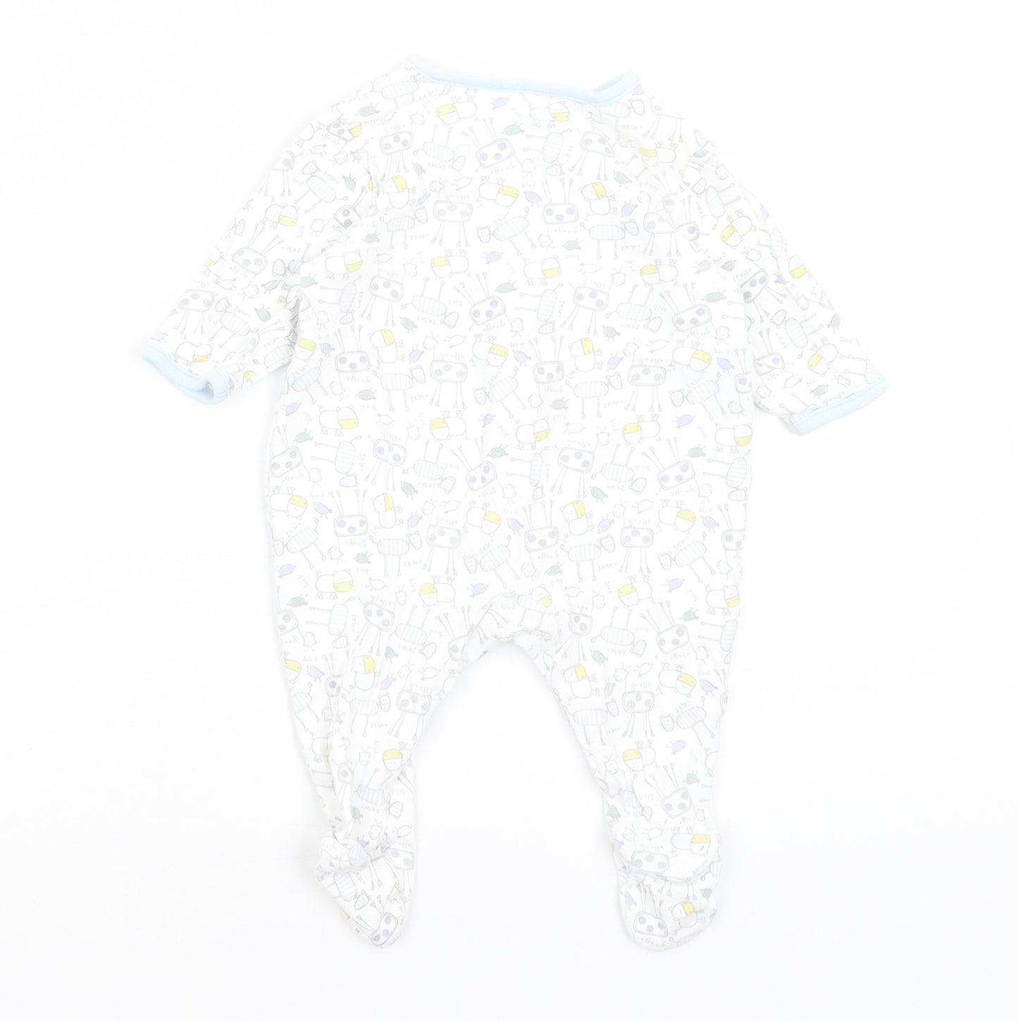 M&S Baby White   Babygrow One-Piece Size 0-3 Months  - Animals