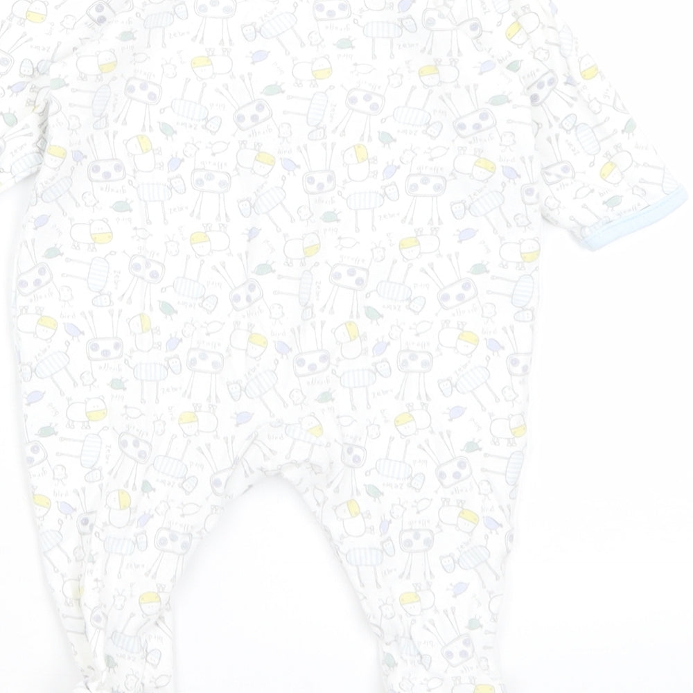 M&S Baby White   Babygrow One-Piece Size 0-3 Months  - Animals