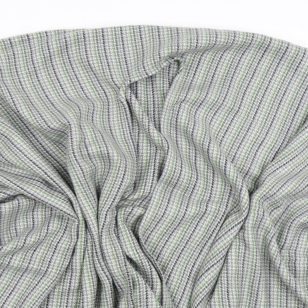 TCM Womens Green Striped Knit Jacket Poncho One Size