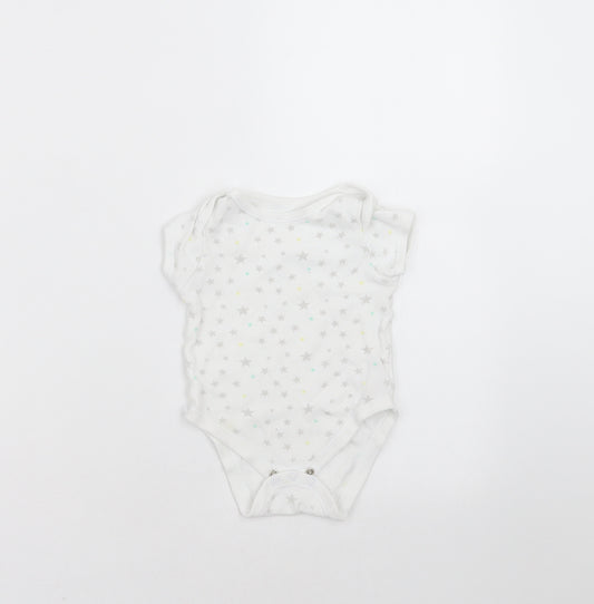 Earlydays Baby White   Babygrow One-Piece Size 3-6 Months  - Star Pattern