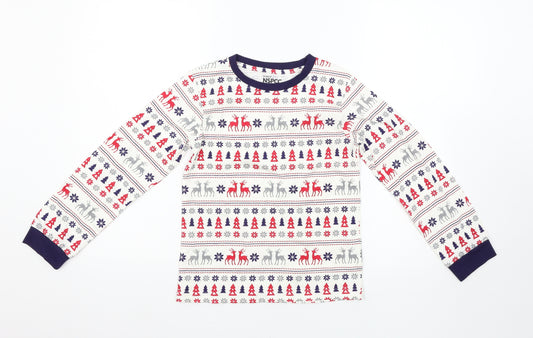NSPCC Boys Multicoloured Argyle/Diamond   Pyjama Top Size 9-10 Years  - Christmas pyjama top