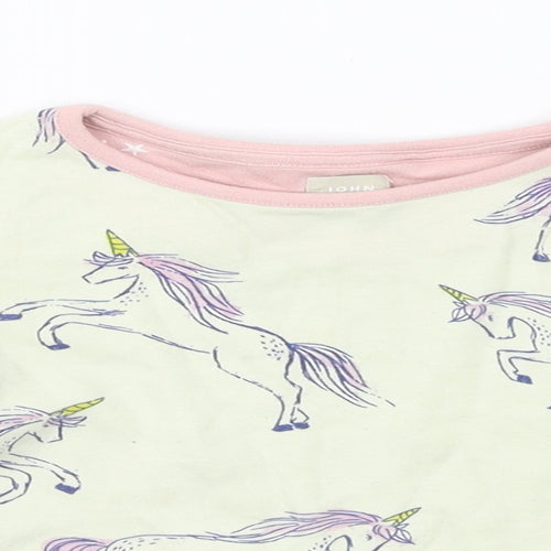 John Lewis Girls Multicoloured Solid  Top Pyjama Set Size 7 Years