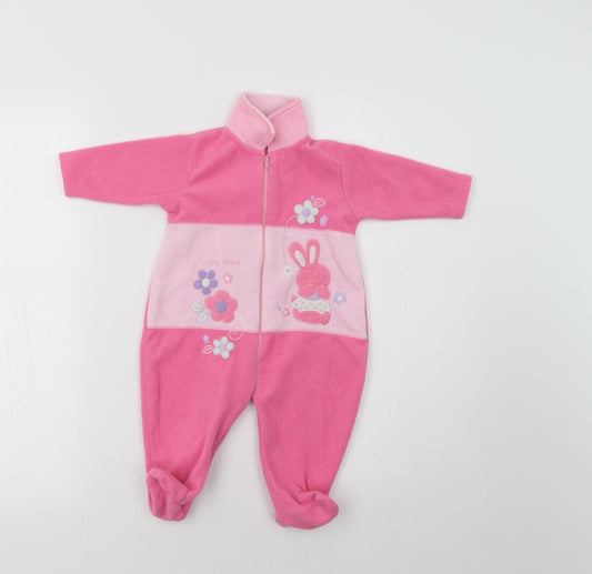 Early Days Baby Pink Floral  Babygrow One-Piece Size 3-6 Months  - Bunny
