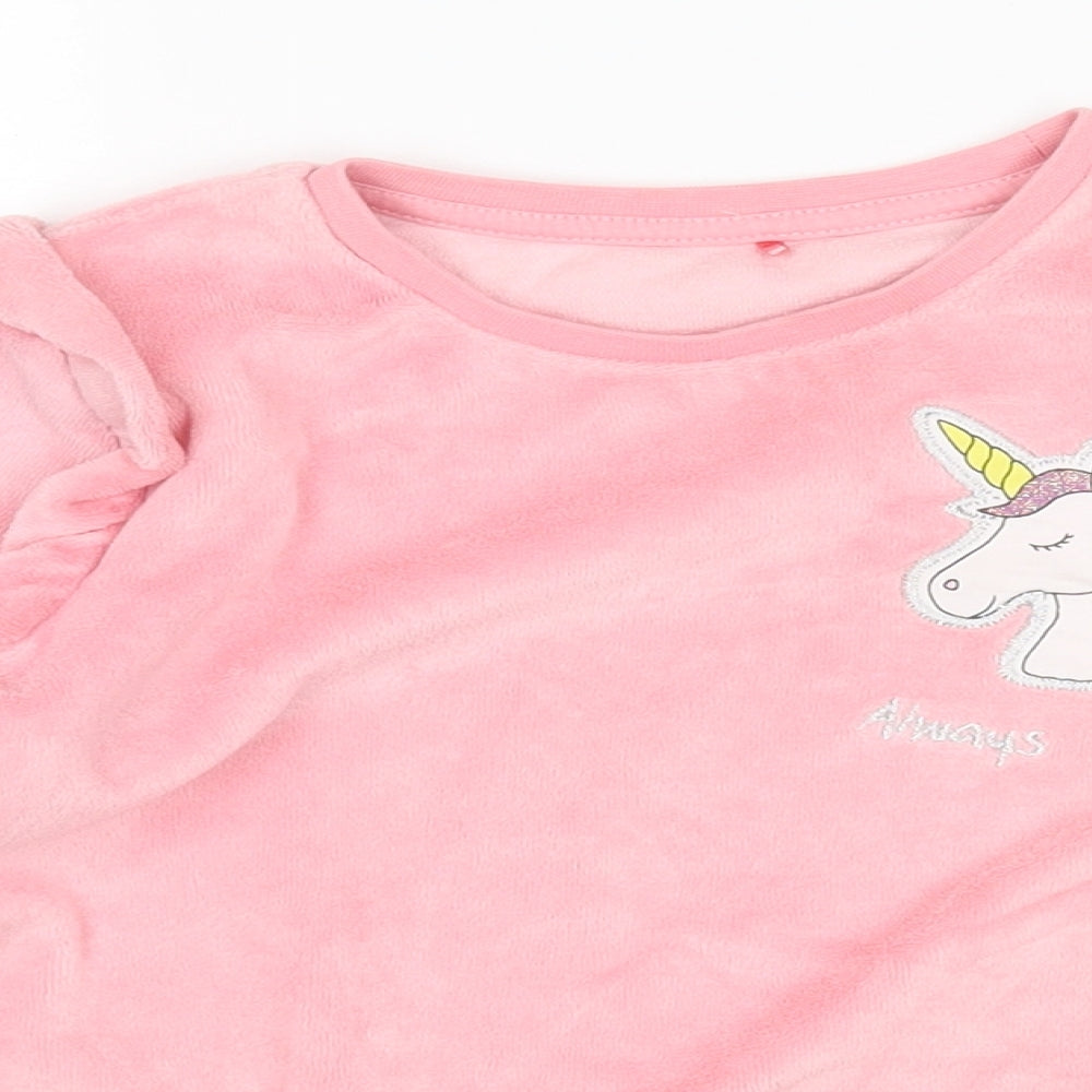 George Girls Pink   Top Pyjama Top Size 6-7 Years  - Unicorn