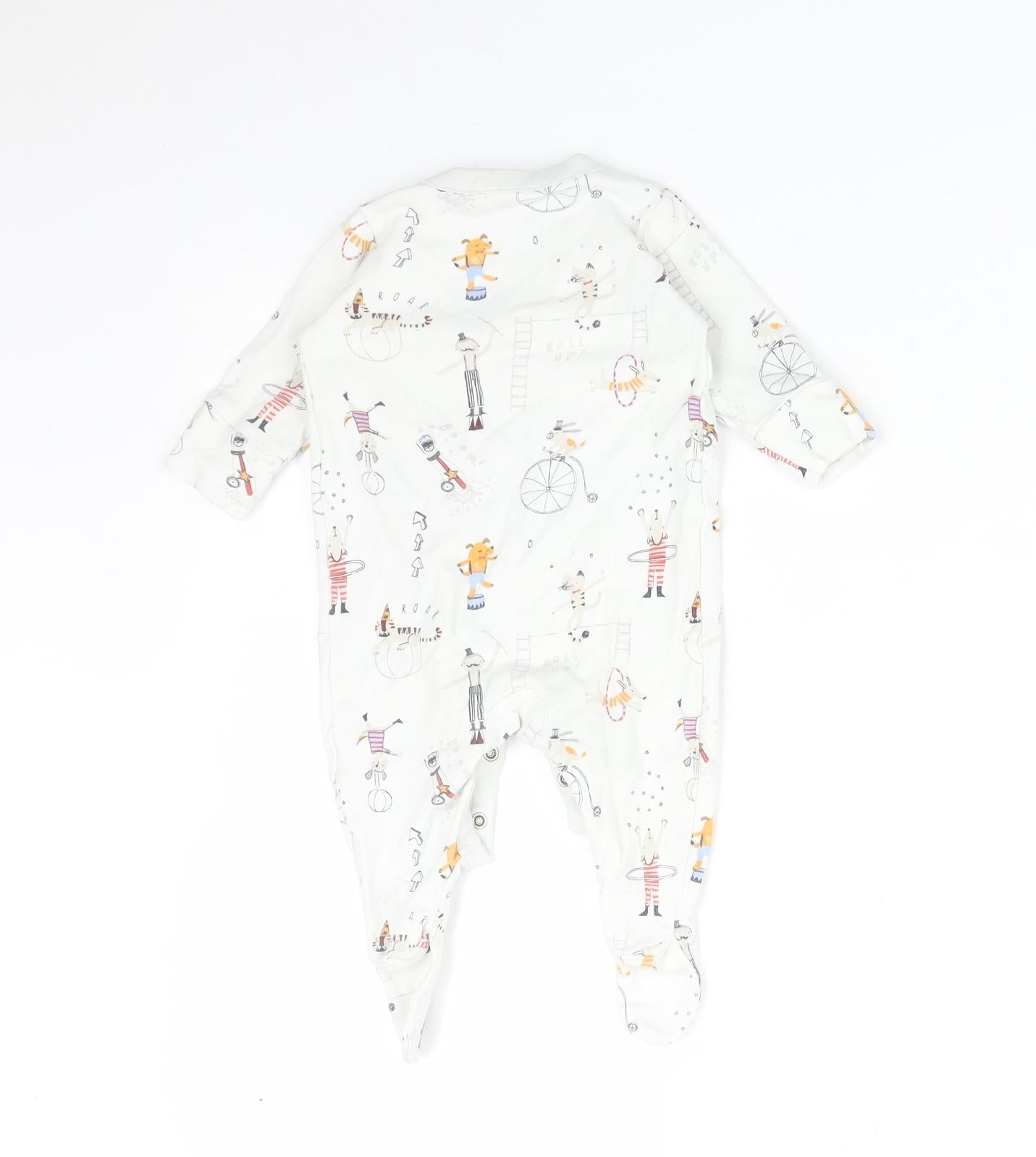 NEXT Baby White   Babygrow One-Piece Size 0-3 Months  - ANIMALS