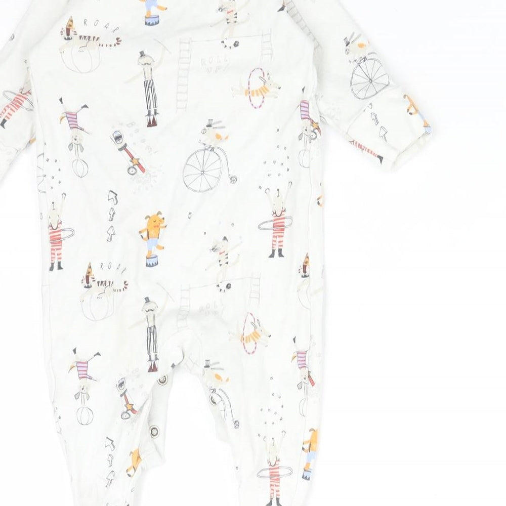 NEXT Baby White   Babygrow One-Piece Size 0-3 Months  - ANIMALS