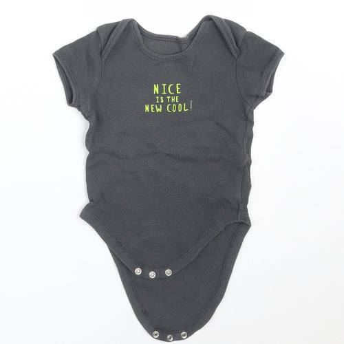 Primark Baby Grey   Babygrow One-Piece Size 12-18 Months  - NICE IS THE NEW COOL!